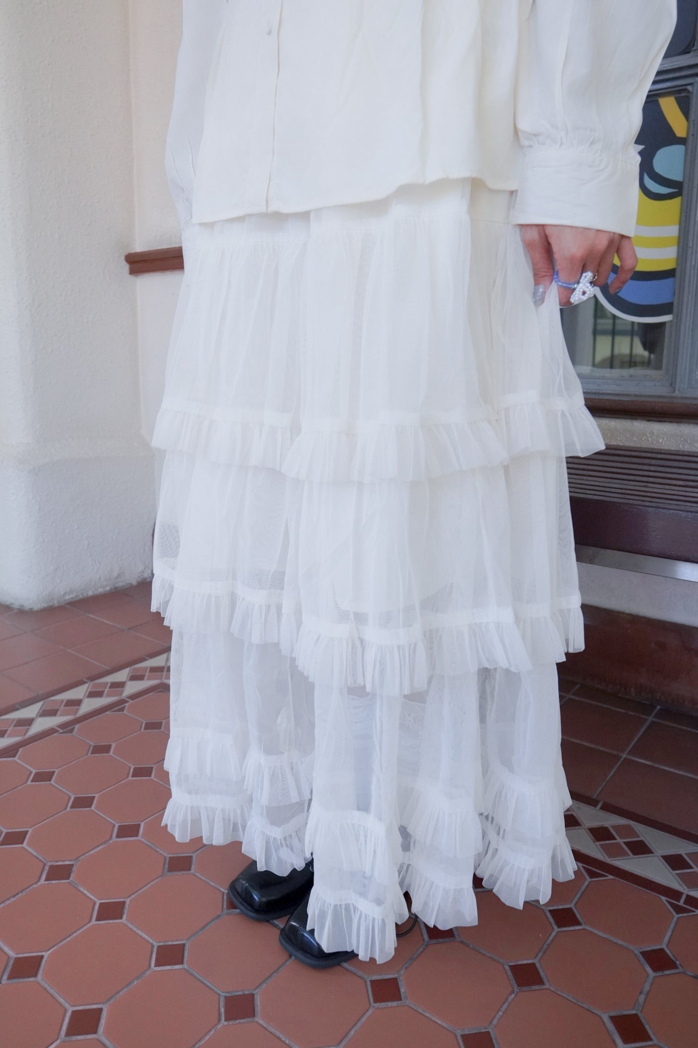 <預訂> 2025新款易襯超仙！薄紗蛋糕半身長裙｜兩色入