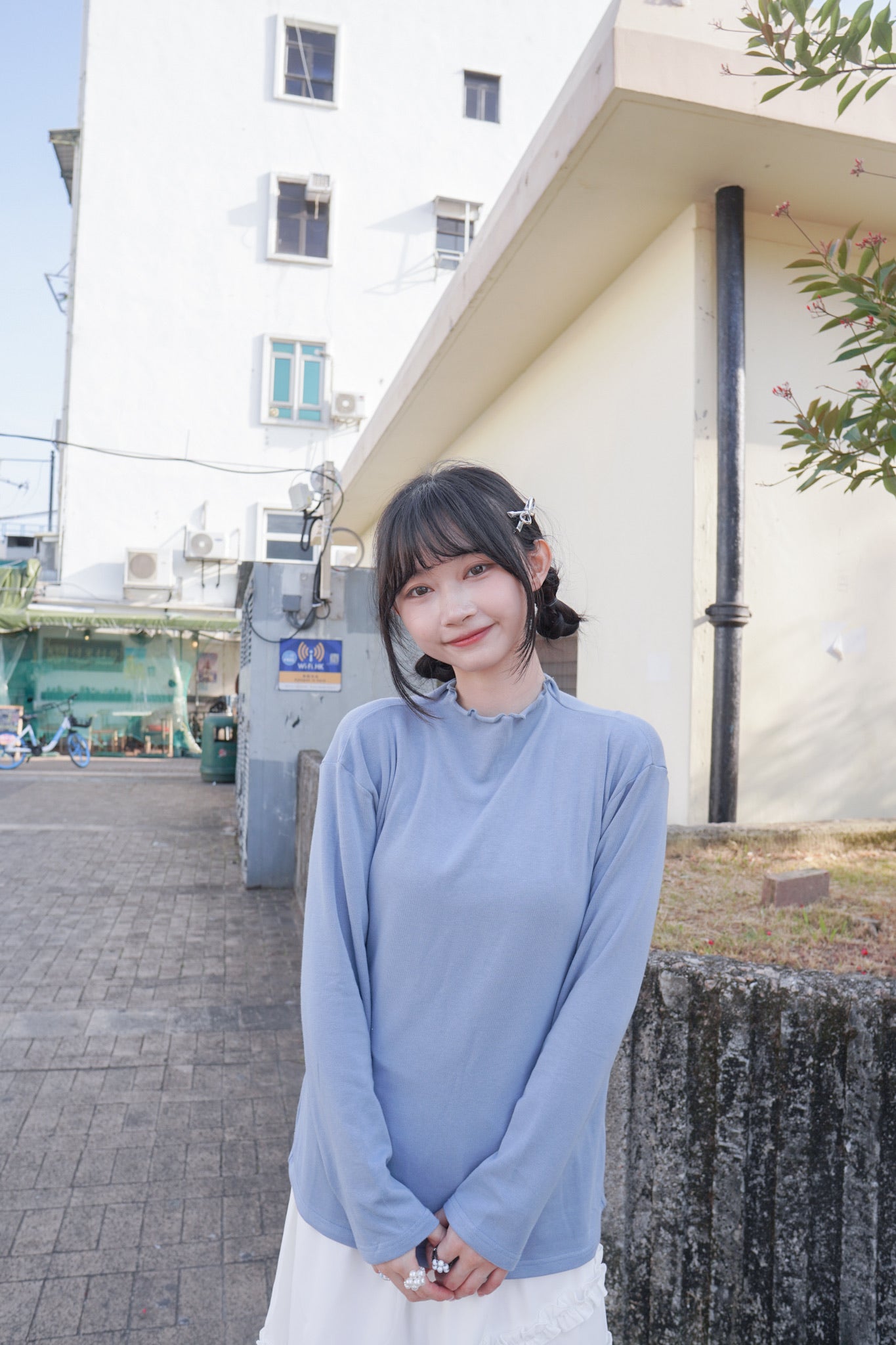 <現貨> 自家製 超厚實! ruffle邊半高領純色內搭上衣｜三色入