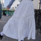 <現貨> ruffle邊小奶白拼接半身長裙