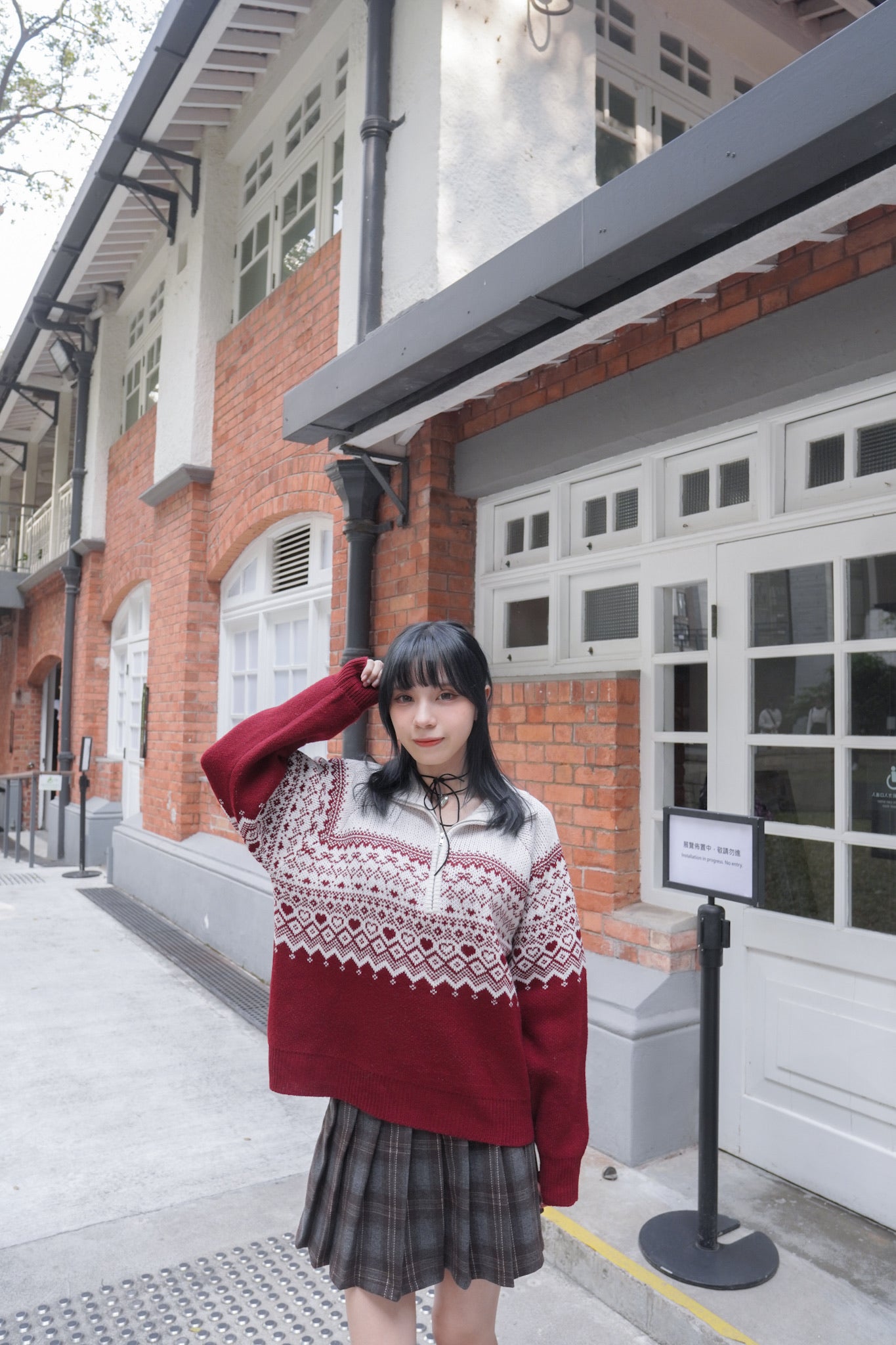 <現貨> 聖誕Party必入🎅🏻🌟北歐風半拉鍊針織長袖上衣