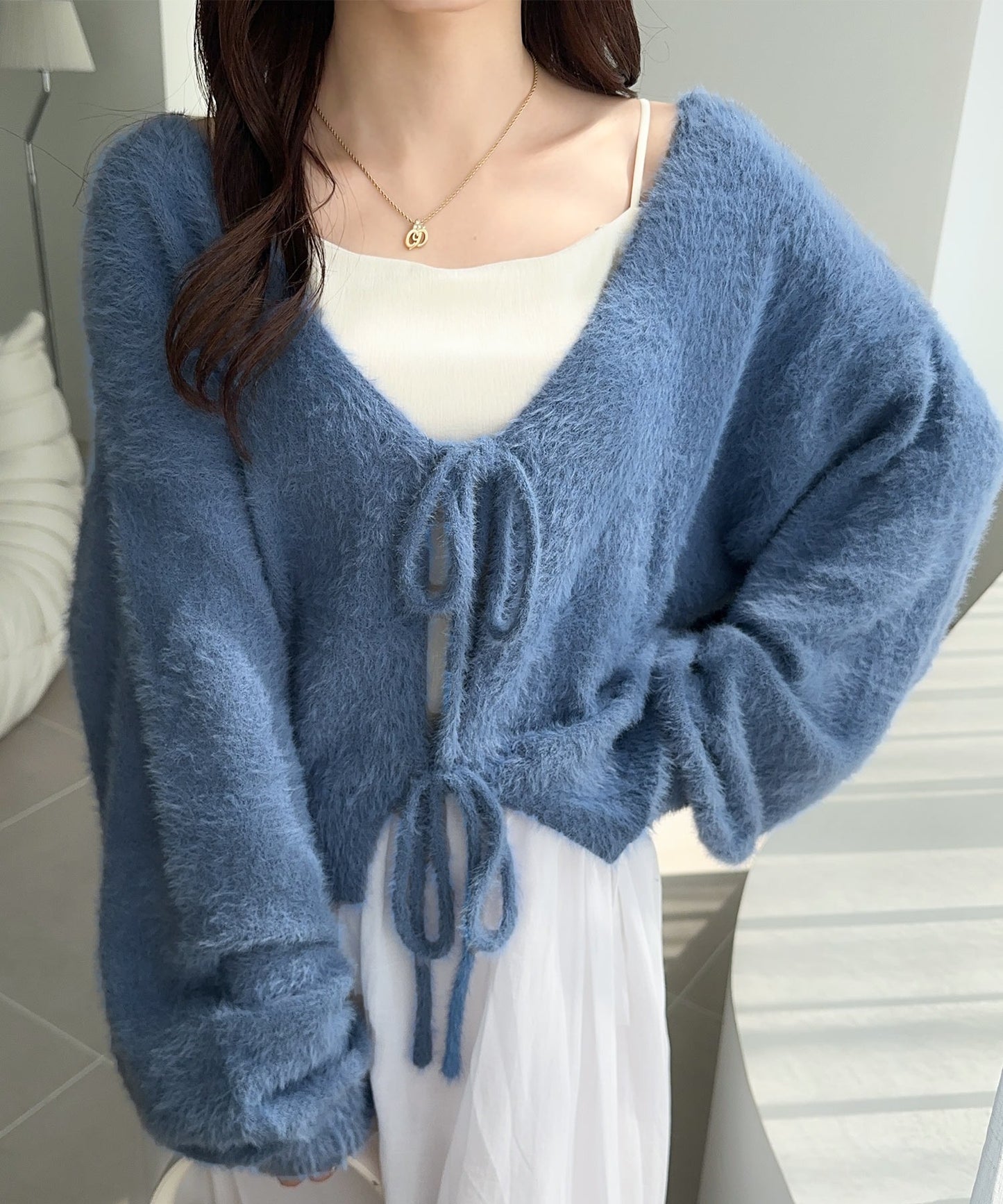 <預訂限時優惠> JP 日牌Mily bilet 2-Ways毛茸茸蝴蝶結開胸外套｜四色入