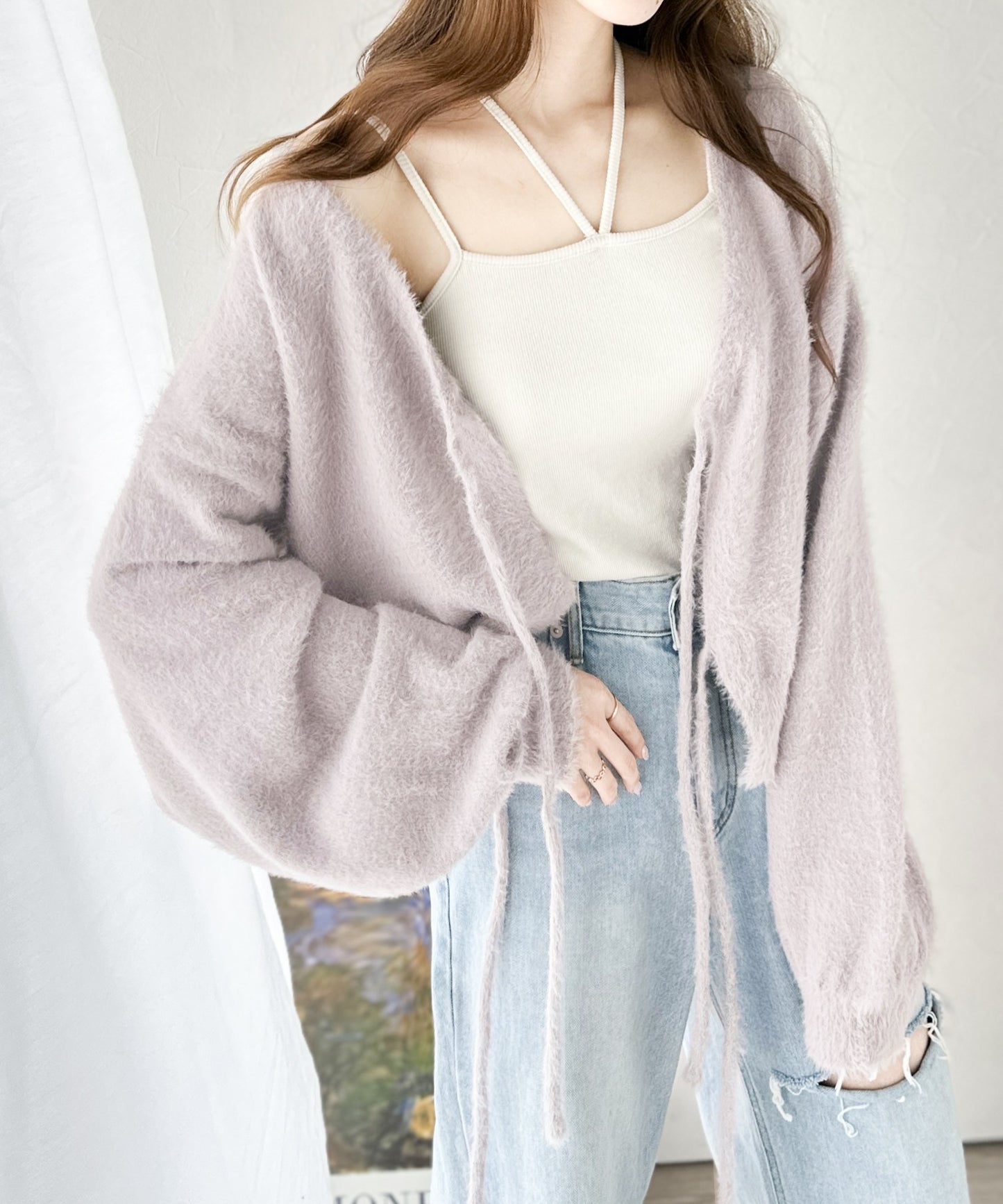 <預訂限時優惠> JP 日牌Mily bilet 2-Ways毛茸茸蝴蝶結開胸外套｜四色入