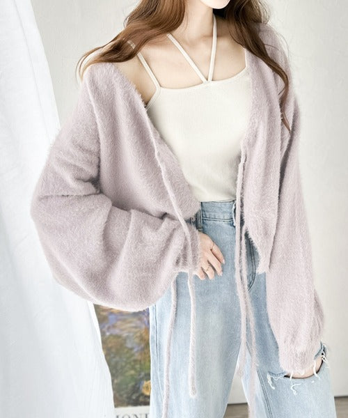 <預訂> 日本直送🇯🇵 mily bilet 2-Ways毛茸茸蝴蝶結開胸外套｜五色入
