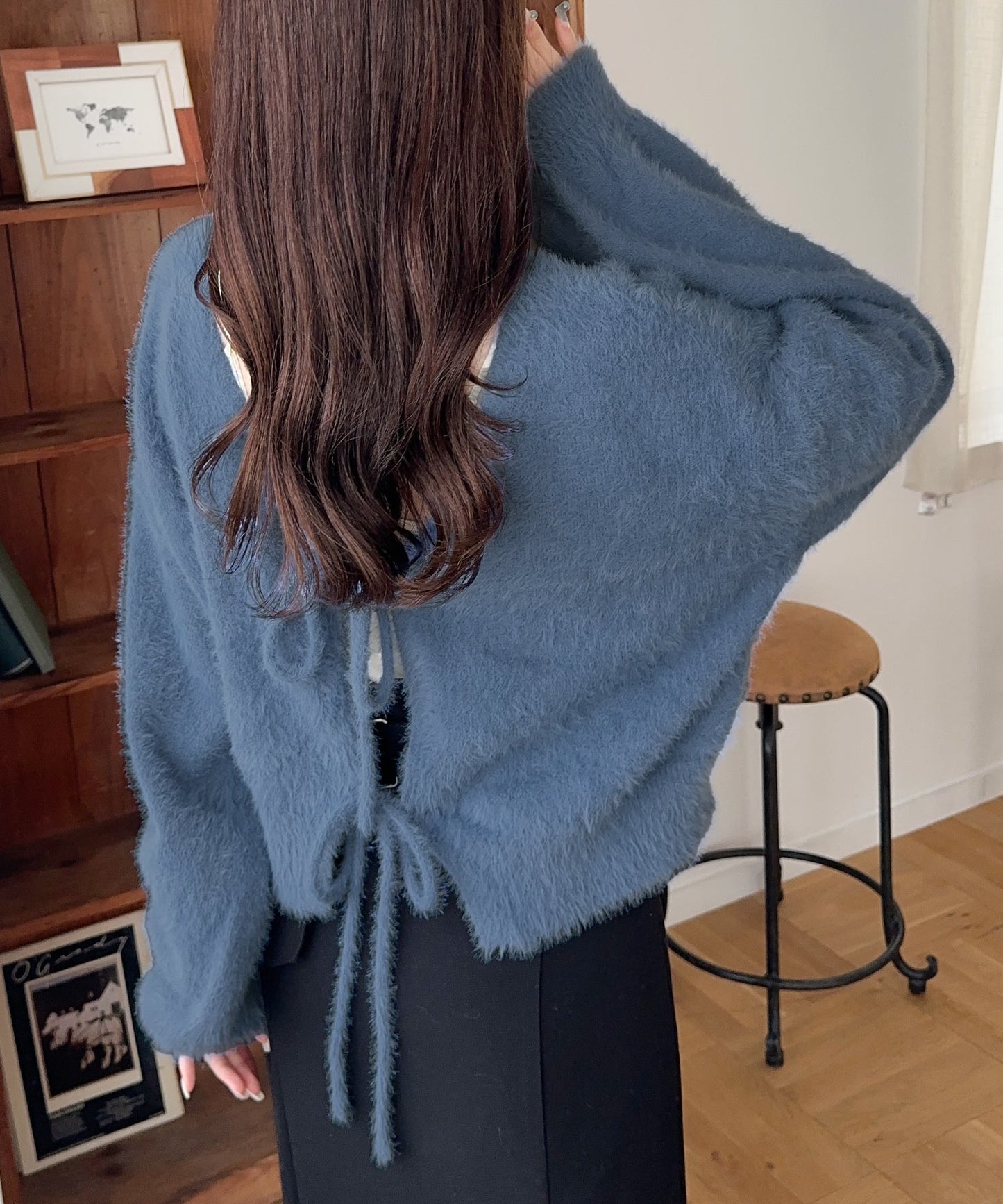 <預訂限時優惠> JP 日牌Mily bilet 2-Ways毛茸茸蝴蝶結開胸外套｜四色入