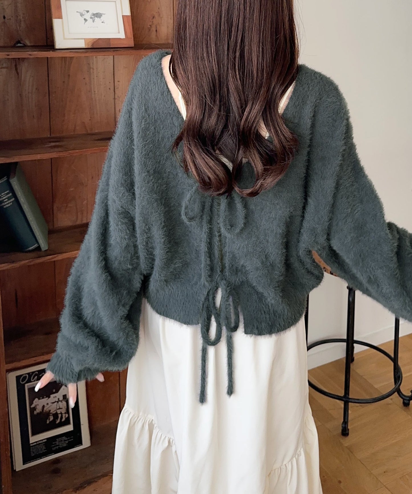 <預訂限時優惠> JP 日牌Mily bilet 2-Ways毛茸茸蝴蝶結開胸外套｜四色入