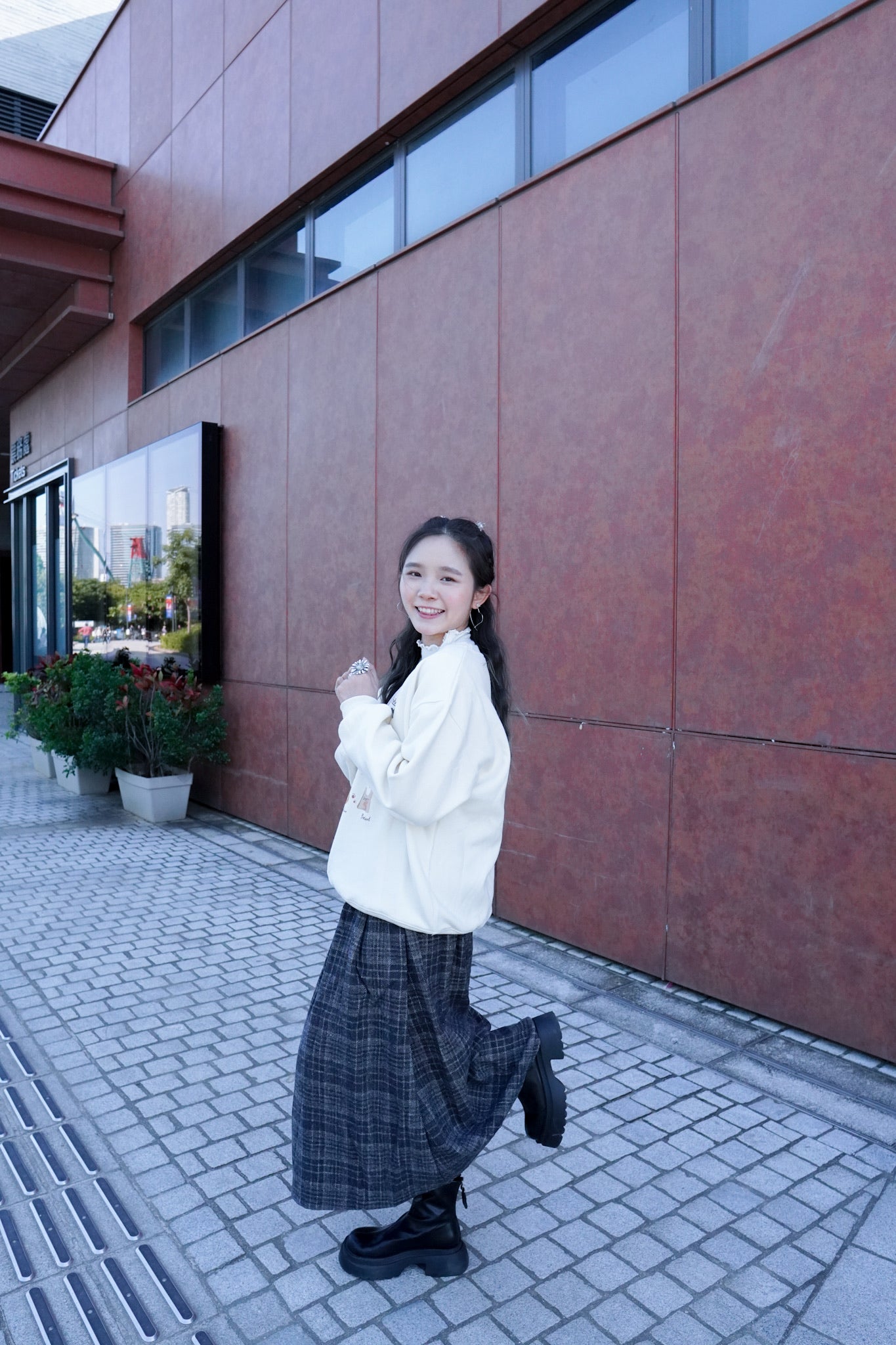 <預訂> 自家製 羊毛百褶格紋半身長裙｜兩色入