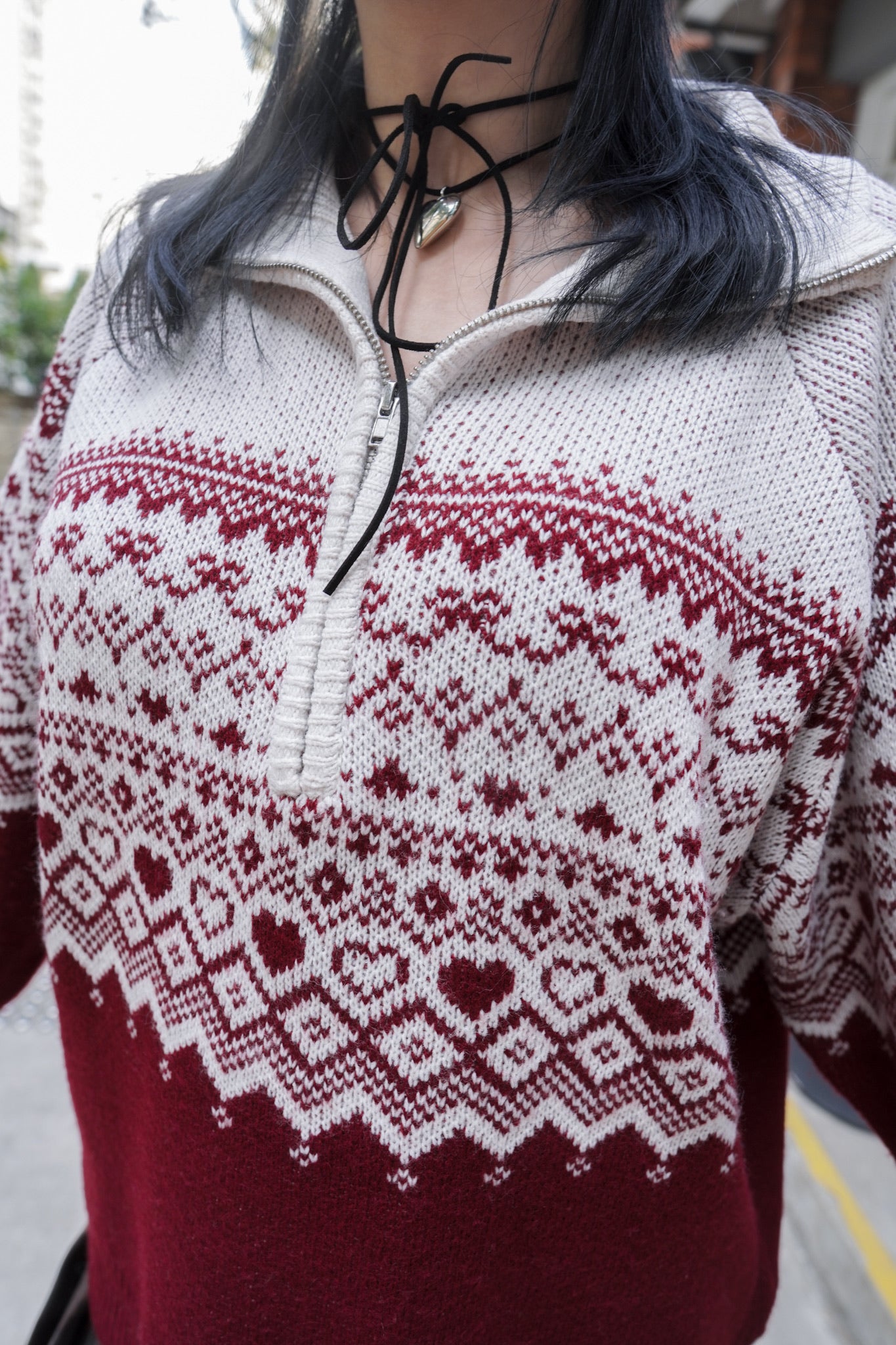 <現貨> 聖誕Party必入🎅🏻🌟北歐風半拉鍊針織長袖上衣