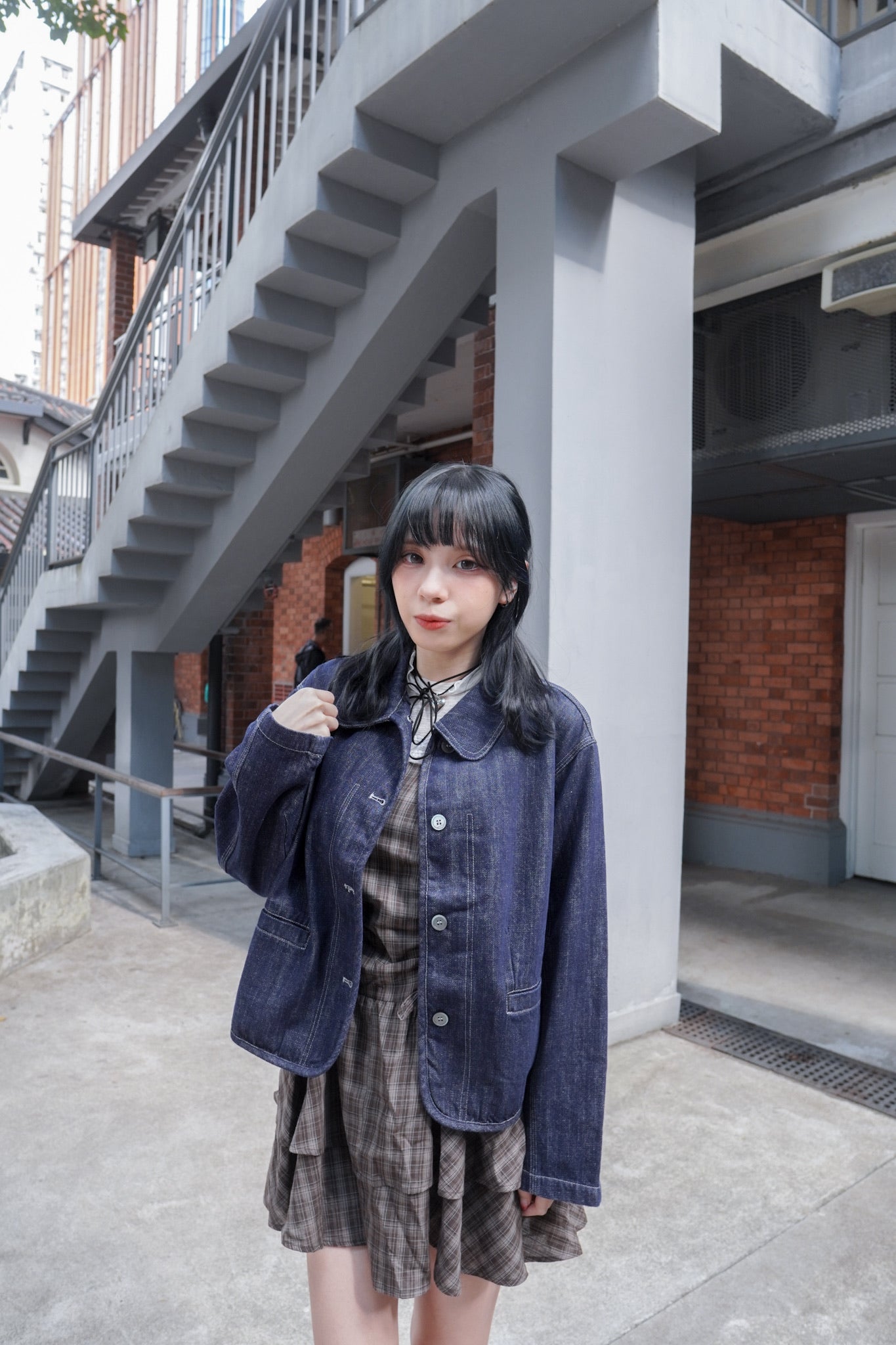 <預訂> 自家製 娃娃領明線牛仔外套