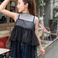 <預訂> JP 日牌Mily Bilet Blingbling薄紗層疊吊帶背心｜三色入