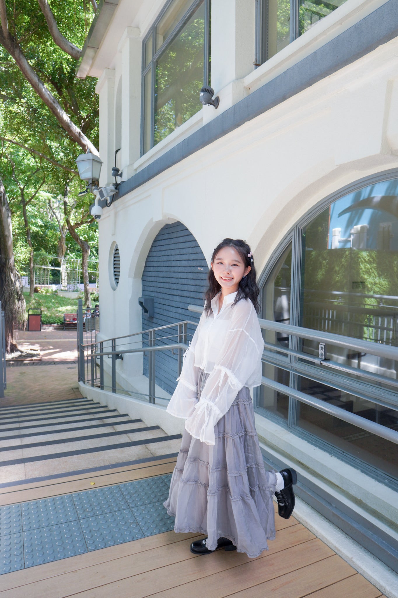 <現貨> 自家製 復古層層薄紗半身長裙