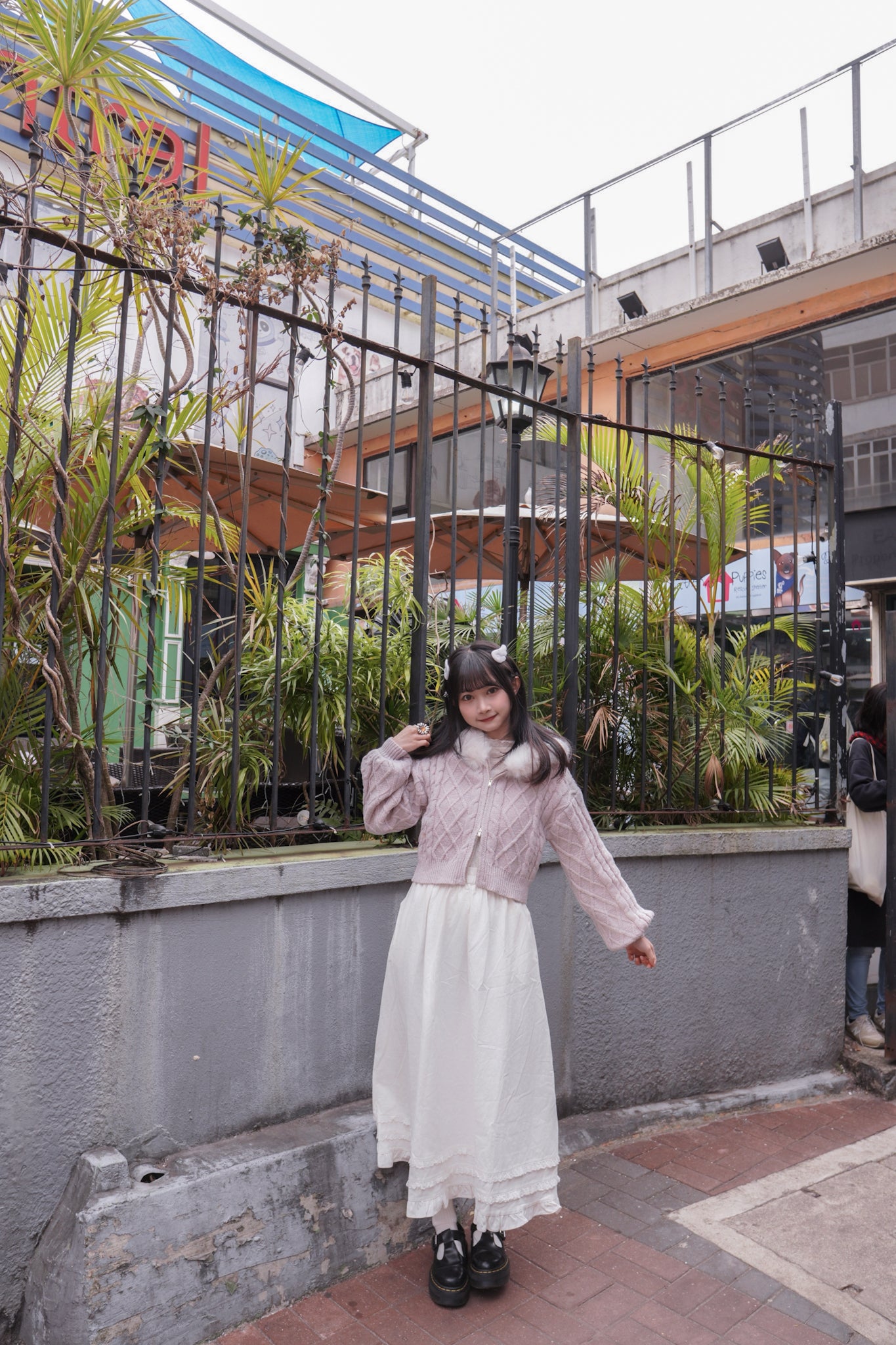 <現貨> 超舒服♡!!全棉韓系小奶白花邊半身長裙