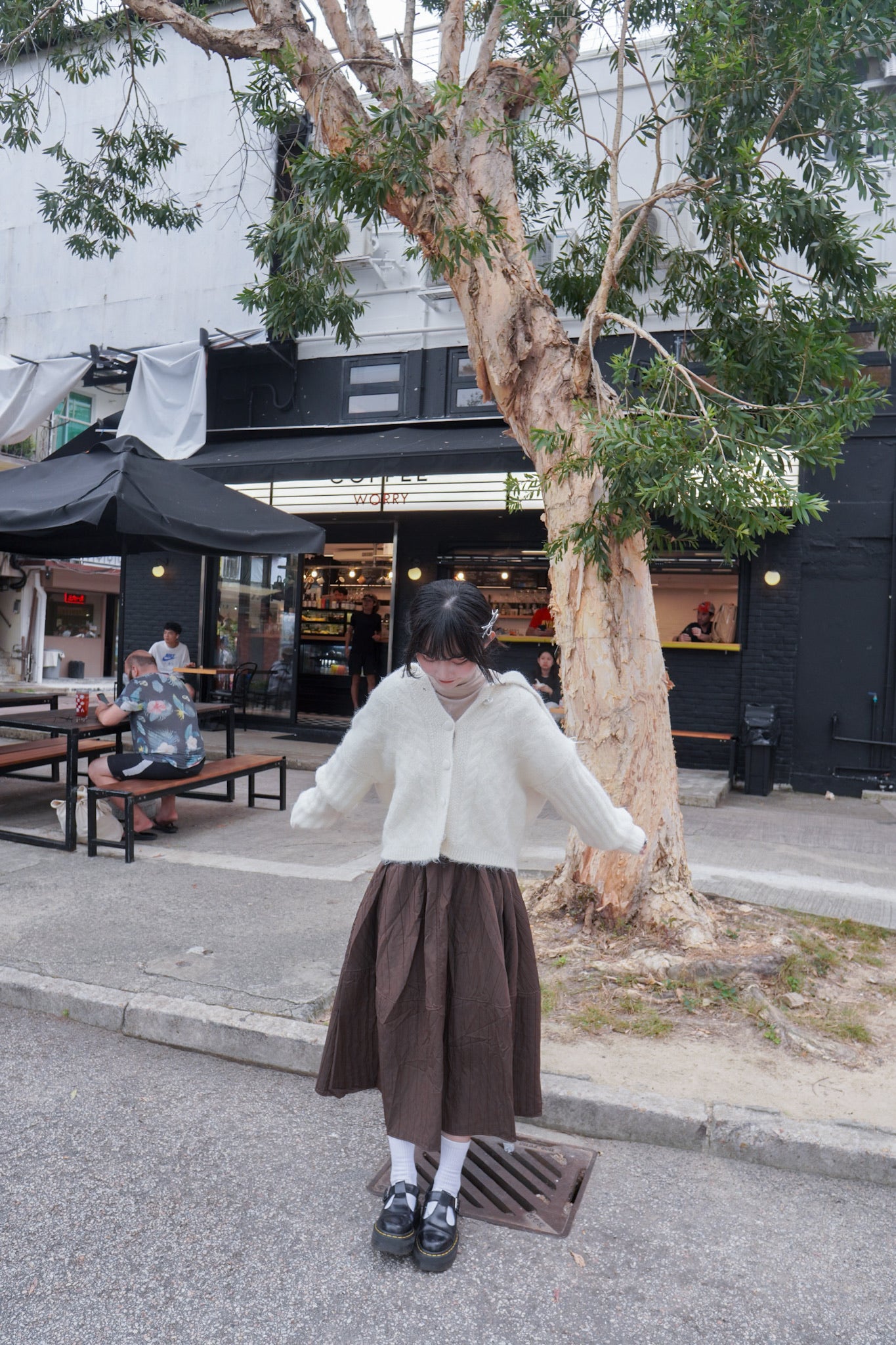 <現貨> 學院風大反領麻花開胸針織外套｜兩色入