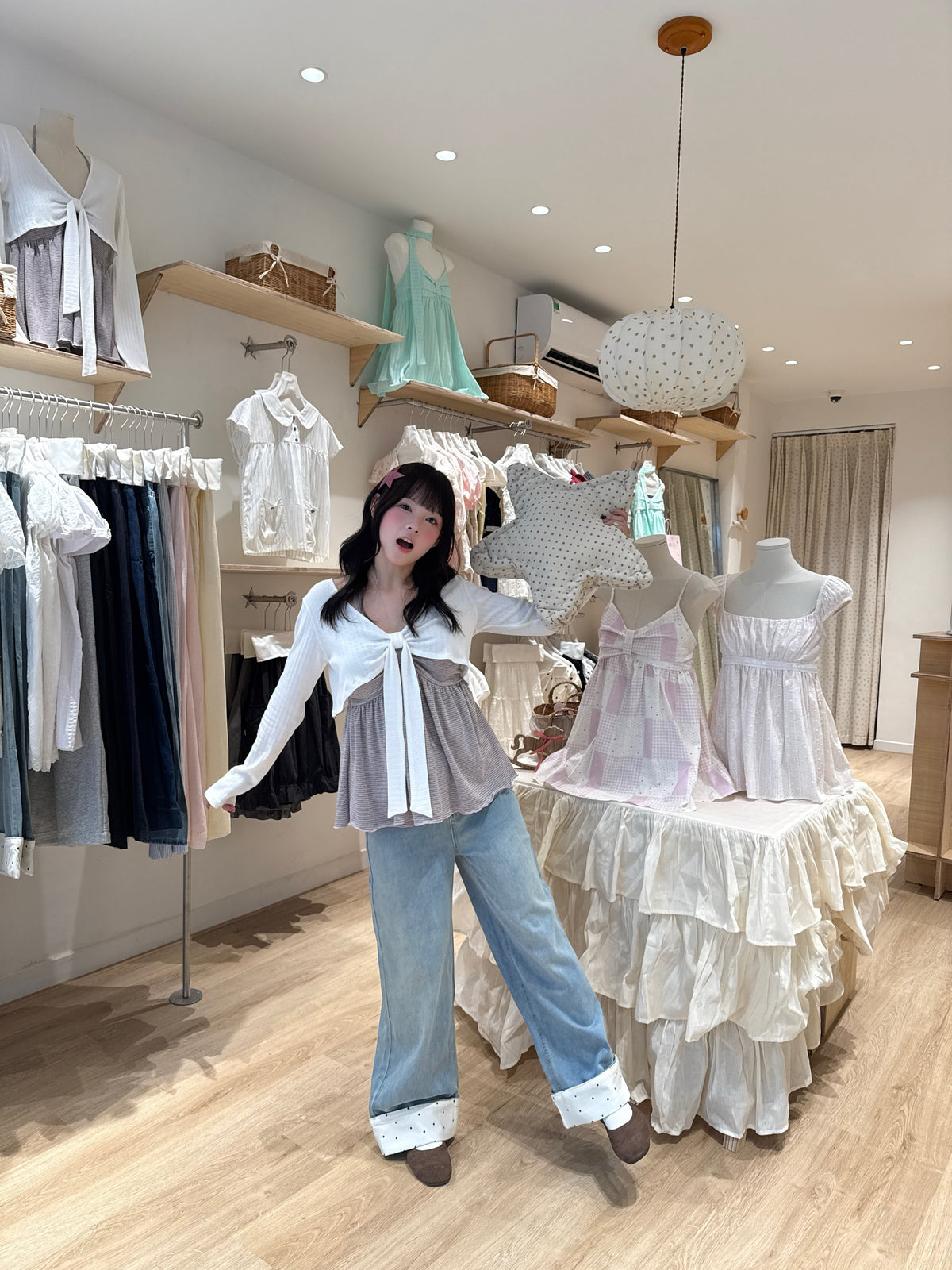 <預訂> 越南小眾品牌🇻🇳 格紋抹胸蝴蝶結吊帶背心(內置胸墊)