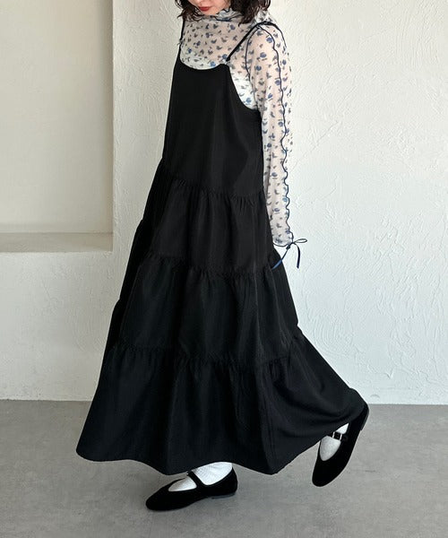 <預訂> 日牌Kutir 大人氣 蝴蝶結層疊吊帶格紋連身裙｜九色入