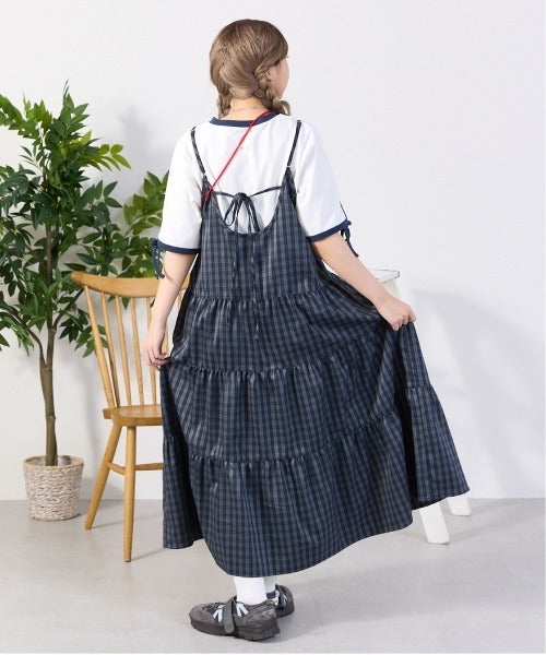 <預訂> 日牌Kutir 大人氣 蝴蝶結層疊吊帶格紋連身裙｜九色入