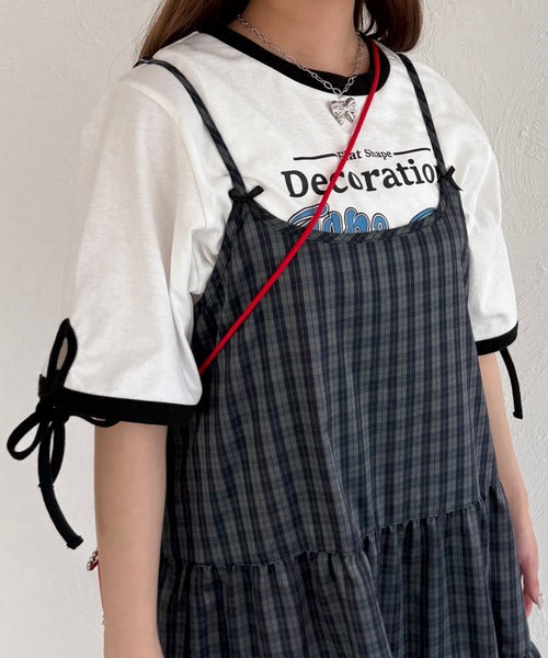 <預訂> 日牌Kutir 大人氣 蝴蝶結層疊吊帶格紋連身裙｜九色入