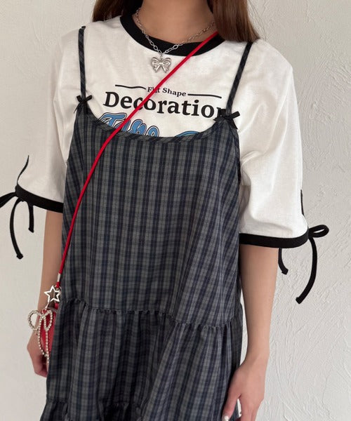 <預訂> 日牌Kutir 大人氣 蝴蝶結層疊吊帶格紋連身裙｜九色入