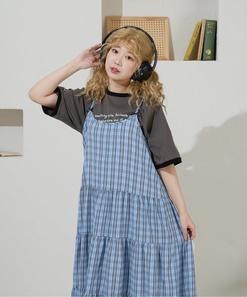 <預訂> 日牌Kutir 大人氣 蝴蝶結層疊吊帶格紋連身裙｜九色入