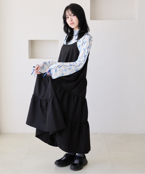 <預訂> 日牌Kutir 大人氣 蝴蝶結層疊吊帶格紋連身裙｜九色入