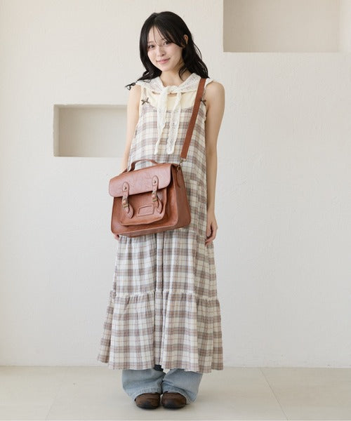 <預訂> 日牌Kutir 大人氣 蝴蝶結層疊吊帶格紋連身裙｜九色入