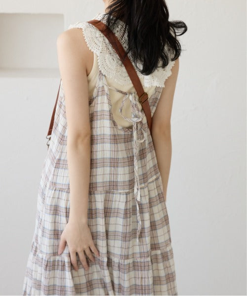 <預訂> 日牌Kutir 大人氣 蝴蝶結層疊吊帶格紋連身裙｜九色入