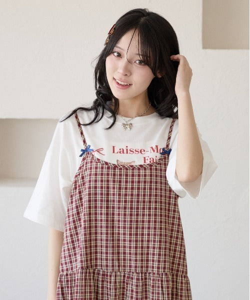 <預訂> 日牌Kutir 大人氣 蝴蝶結層疊吊帶格紋連身裙｜九色入