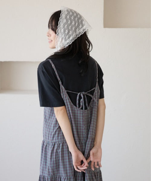 <預訂> 日牌Kutir 大人氣 蝴蝶結層疊吊帶格紋連身裙｜九色入