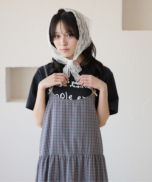 <預訂> 日牌Kutir 大人氣 蝴蝶結層疊吊帶格紋連身裙｜九色入