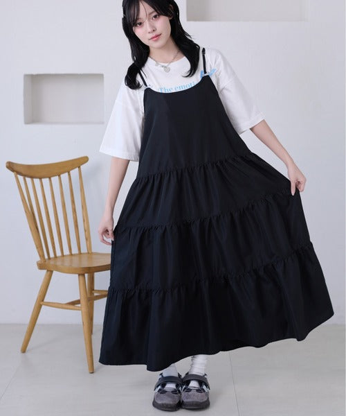 <預訂> 日牌Kutir 大人氣 蝴蝶結層疊吊帶格紋連身裙｜九色入