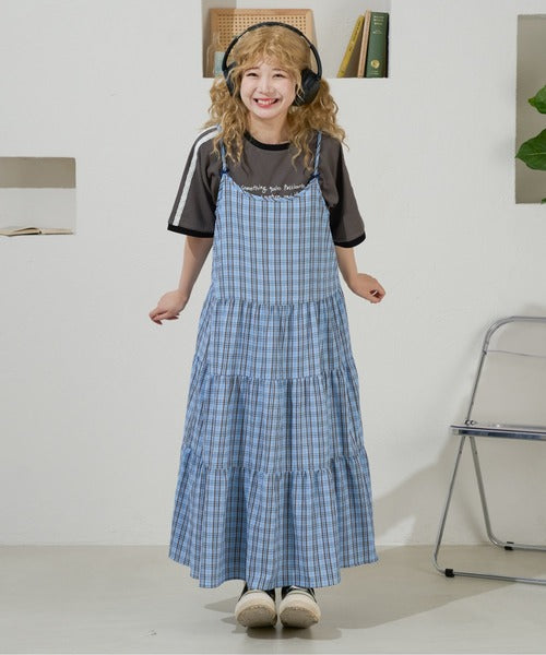 <預訂> 日牌Kutir 大人氣 蝴蝶結層疊吊帶格紋連身裙｜九色入