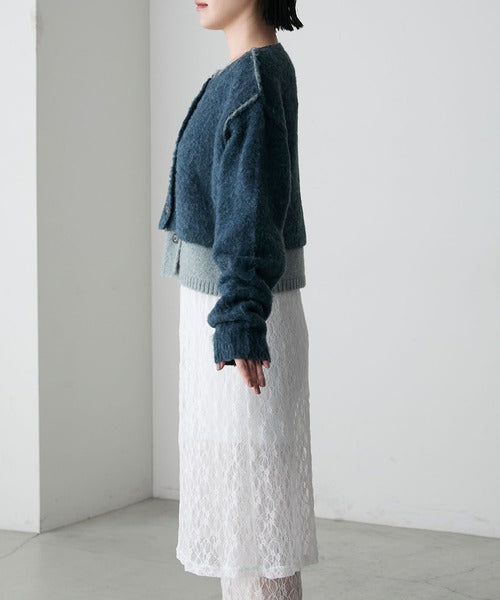 <預訂> 日牌FY 大人氣 混色拉絨疊層短針織開胸外套｜四色入