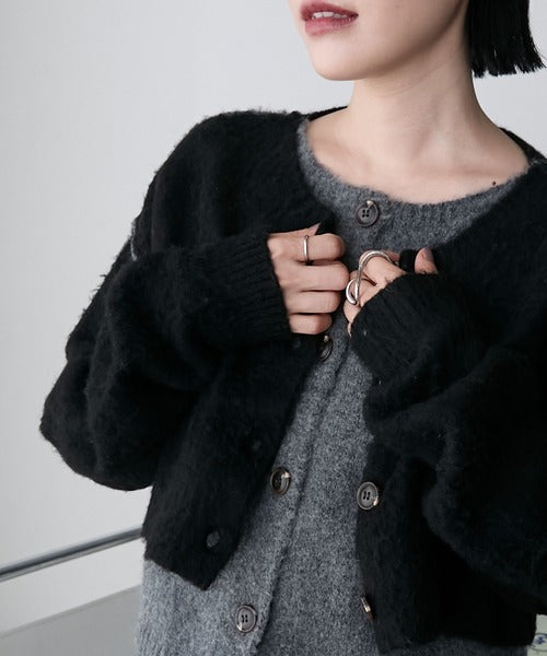 <預訂> 日牌FY 大人氣 混色拉絨疊層短針織開胸外套｜四色入