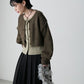 <預訂> 日牌FY 大人氣 混色拉絨疊層短針織開胸外套｜四色入