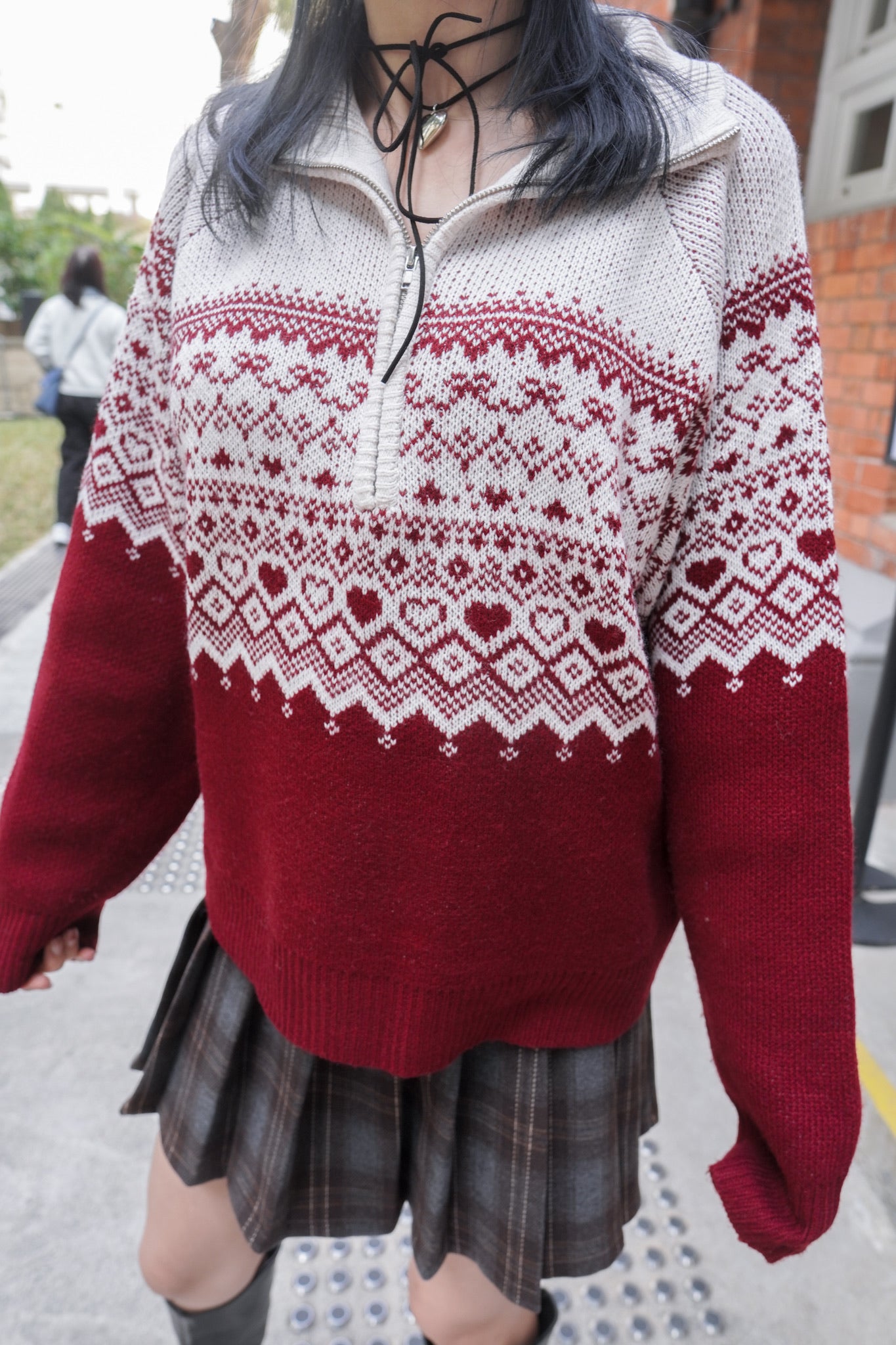 <現貨> 聖誕Party必入🎅🏻🌟北歐風半拉鍊針織長袖上衣