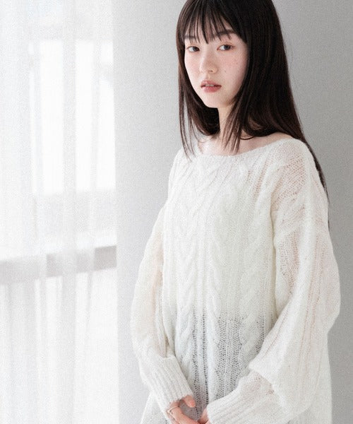 <預訂> 高質日牌Heather限時降價！露肩薄款麻花針織上衣｜兩色入