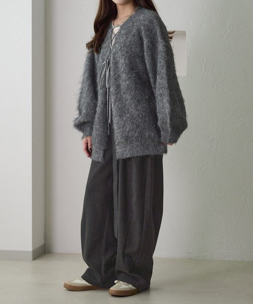 <預訂> 日本大人氣♡日牌 Apres Jour 2-Ways 毛茸茸繫帶針織開胸外套｜五色入