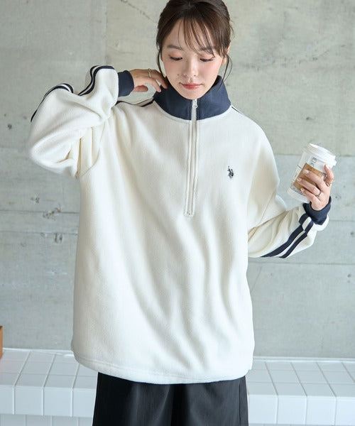 <預訂> JP 日本情侶大人氣♡ US POLO ASSN. 獨家毛絨半拉鍊套頭衛衣｜四色入