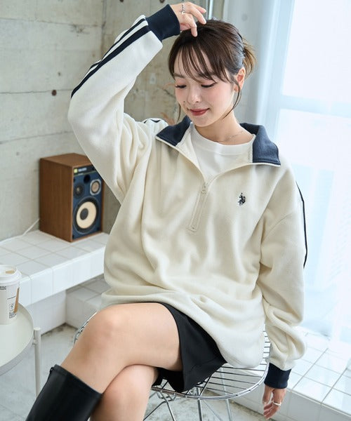 <預訂> JP 日本情侶大人氣♡ US POLO ASSN. 獨家毛絨半拉鍊套頭衛衣｜四色入