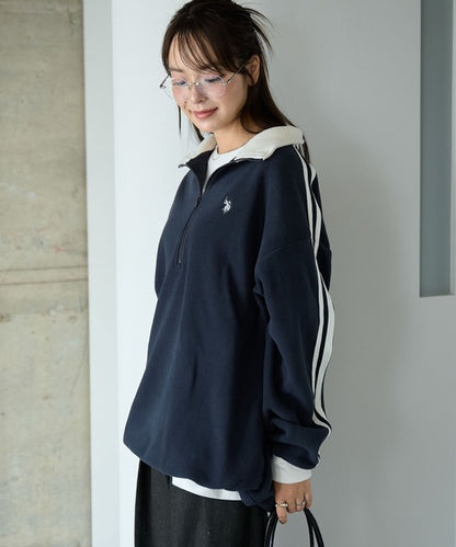 <預訂> JP 日本情侶大人氣♡ US POLO ASSN. 獨家毛絨半拉鍊套頭衛衣｜四色入