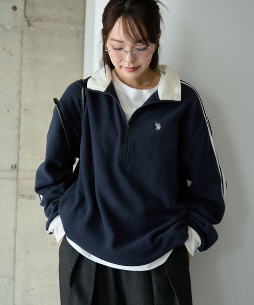 <預訂> JP 日本情侶大人氣♡ US POLO ASSN. 獨家毛絨半拉鍊套頭衛衣｜四色入