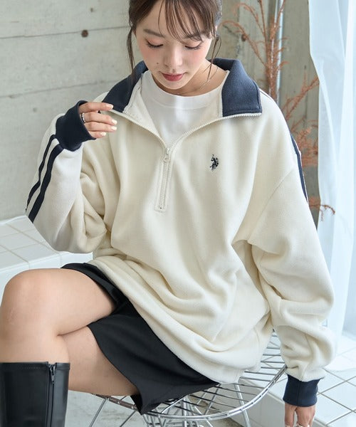 <預訂> JP 日本情侶大人氣♡ US POLO ASSN. 獨家毛絨半拉鍊套頭衛衣｜四色入