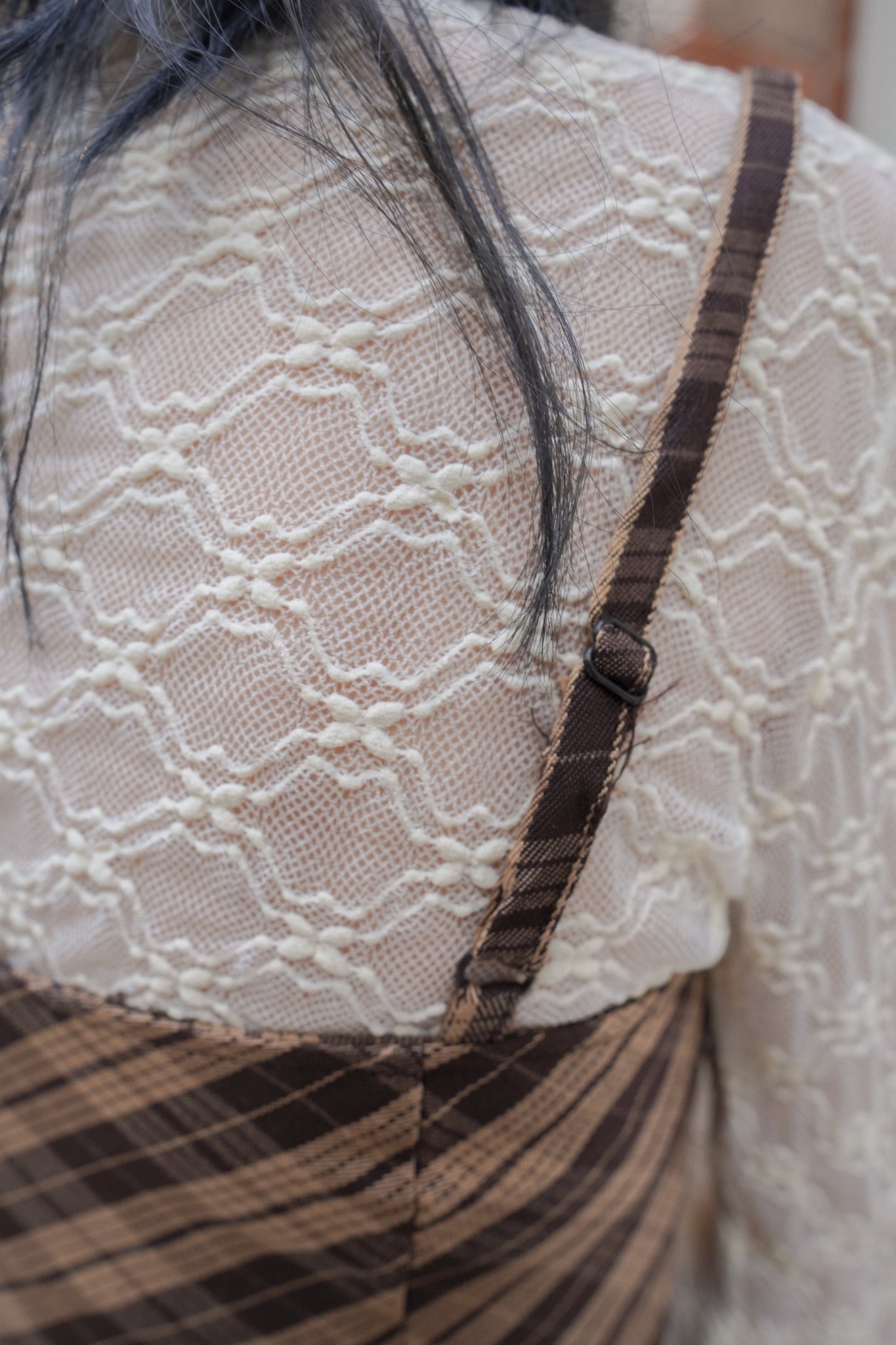 <現貨> 格紋蝴蝶結綁帶吊帶OPs