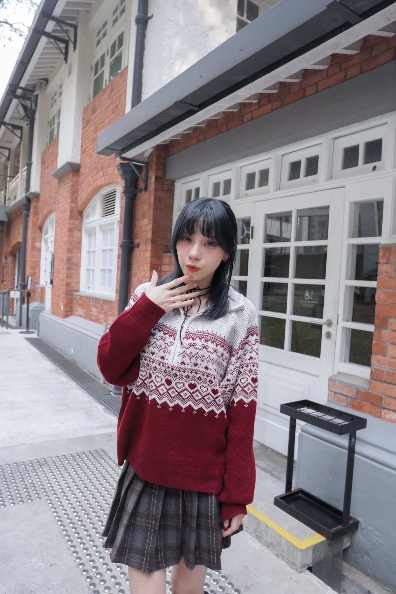 <現貨> 聖誕Party必入🎅🏻🌟北歐風半拉鍊針織長袖上衣