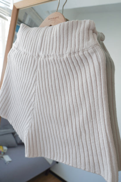 <預訂> 高腰羅紋針織彈性短褲｜三色入