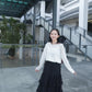 <預訂> 自家製  蕾絲蛋糕ruffle疊層長裙｜兩色入