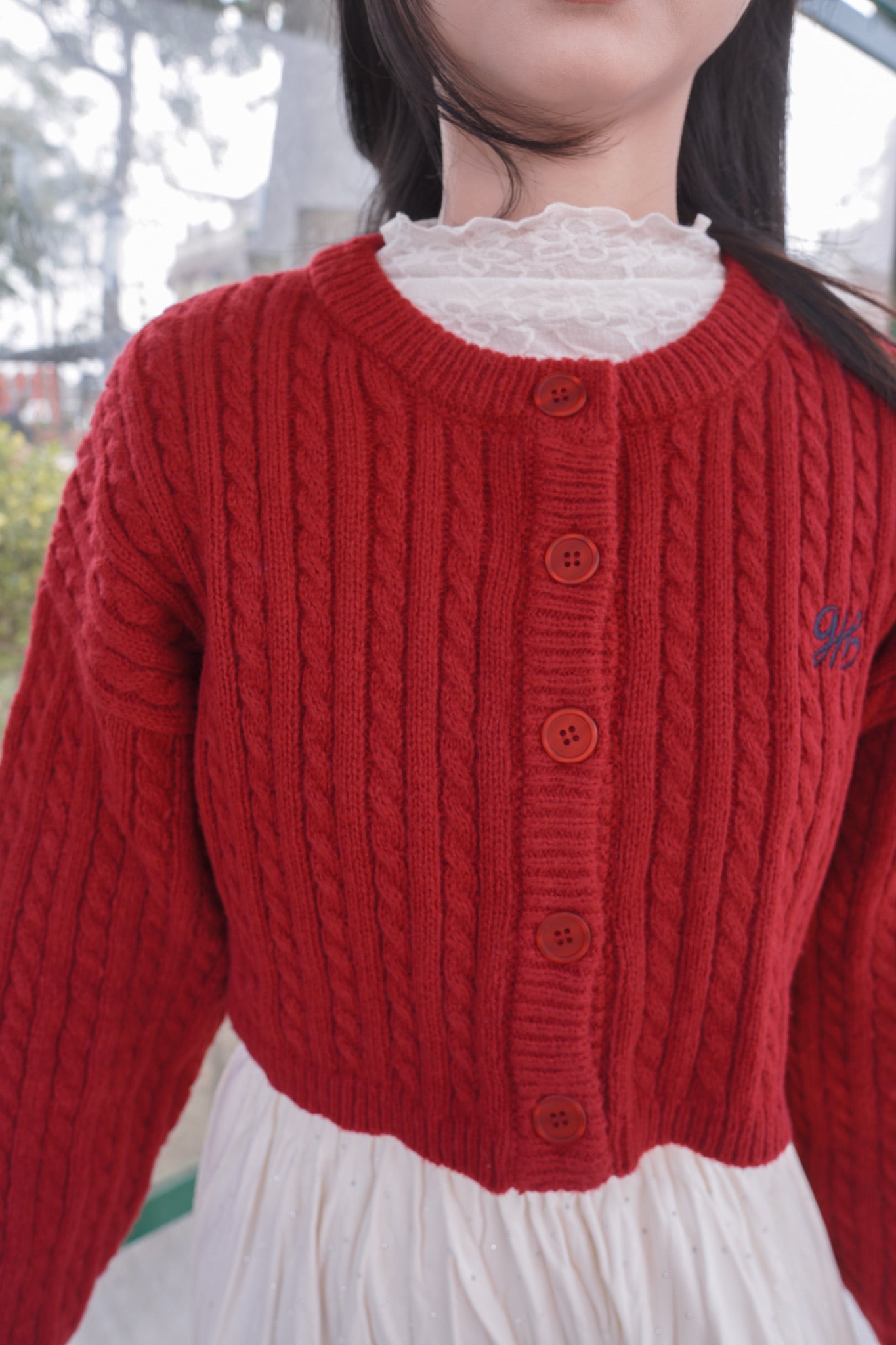 <現貨> 新年限定🧧🍊Logo刺繡絞花針織開胸長袖外套