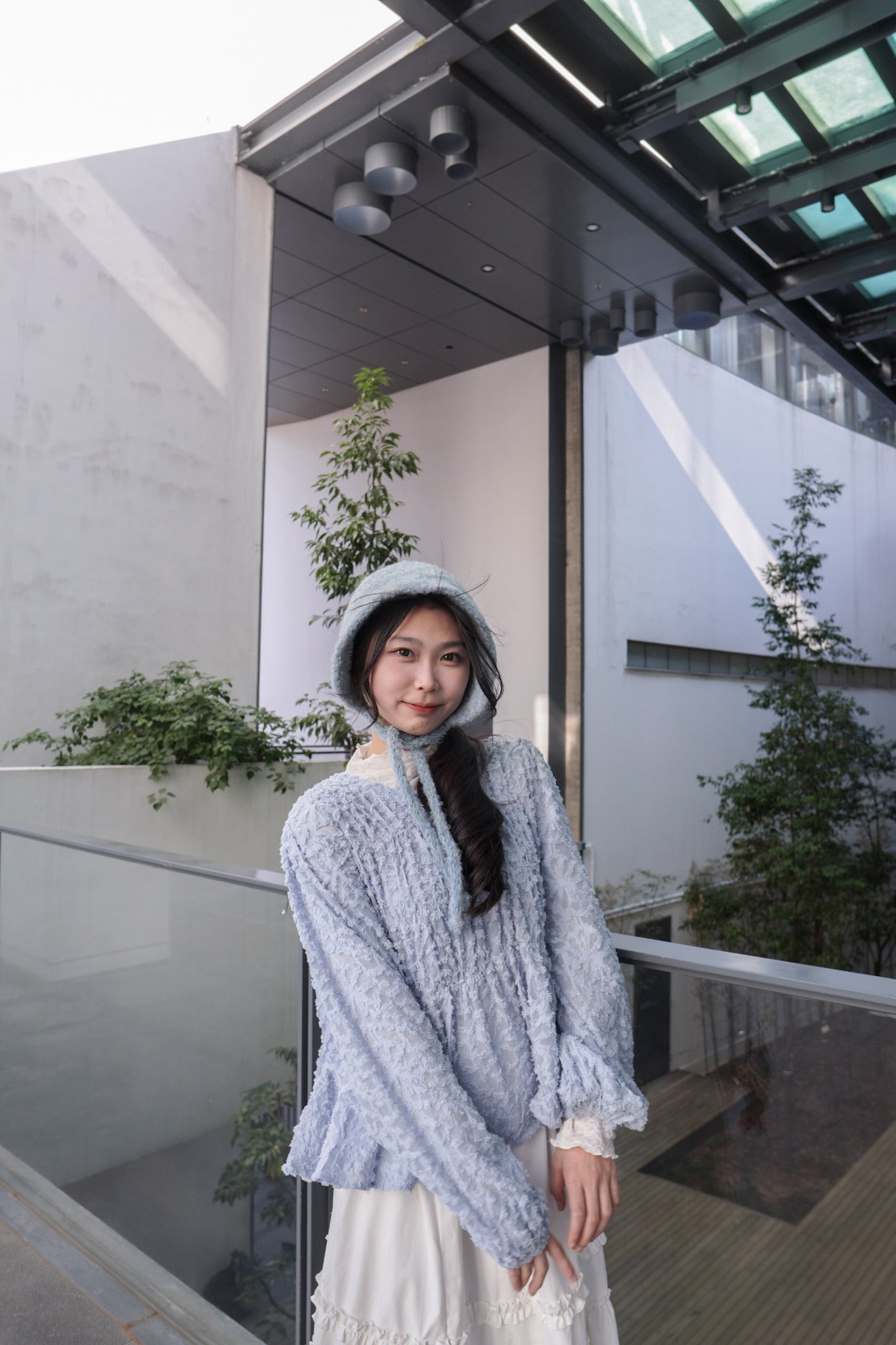 <現貨> 小眾提花ruffle邊高領打底上衣｜兩色入