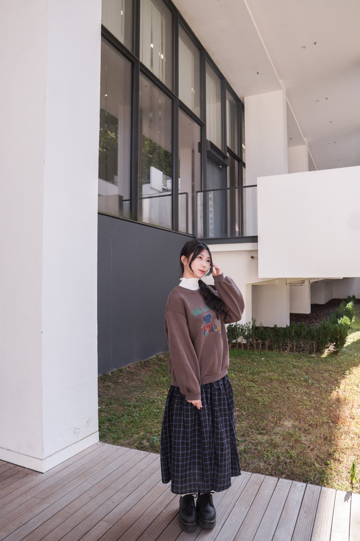 <預訂> 半高領ruffle邊傘型針織打底上衣