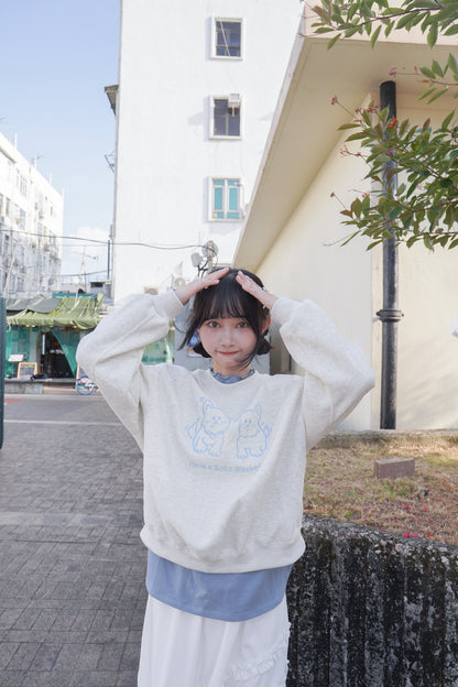 <現貨> 小狗刺繡LOGO長袖衛衣 | 兩色入