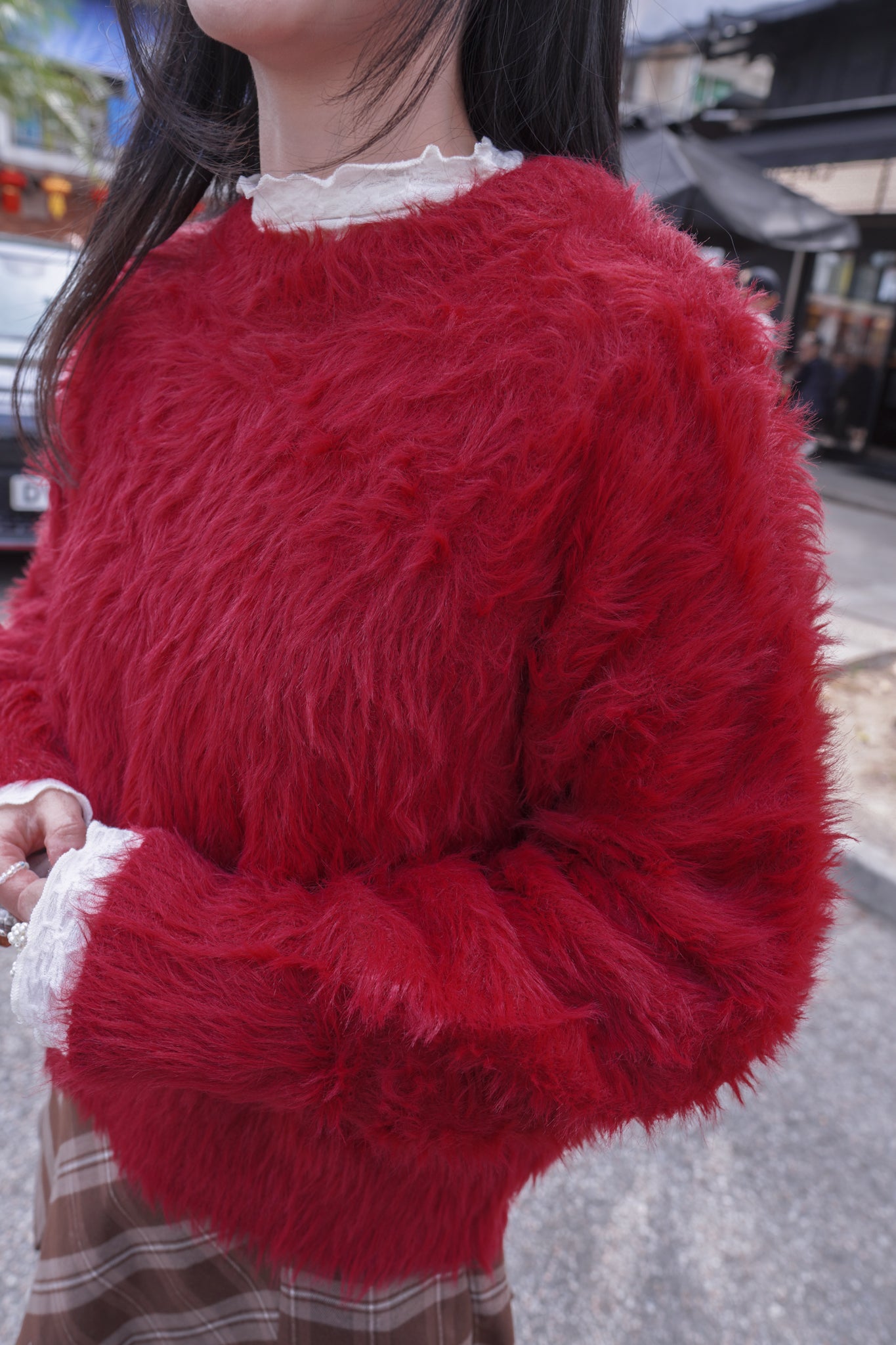 <現貨> 新年限定🧧🍊圓領毛絨針織長袖上衣